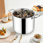 Herogo 12 QT Stock Pot, Tri-ply 18/10 Stainless Steel Cooking Pot - Image 7