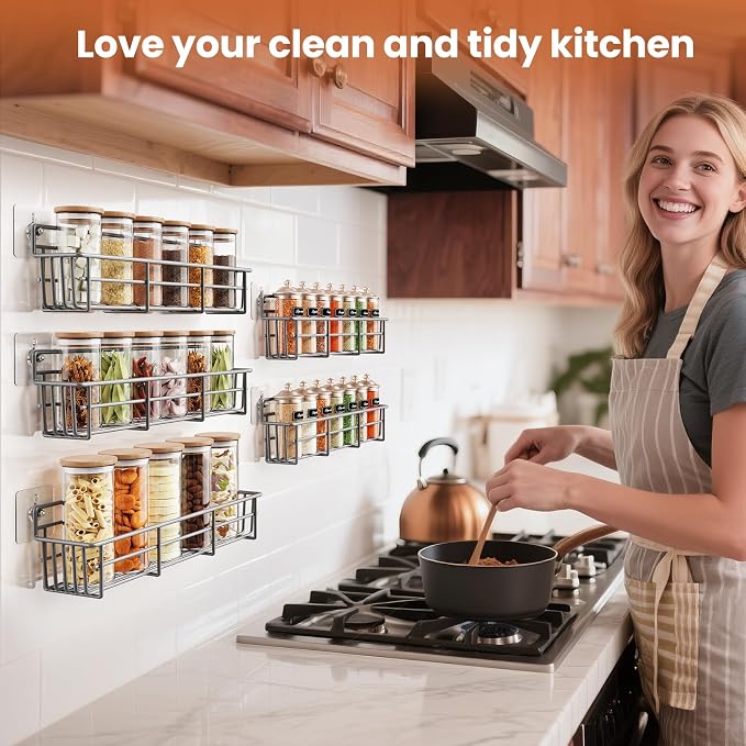 Mystozer 5 Pack Spice Rack Seasoning Organizer Wall Mount, Spice Storage Spice - Image 2