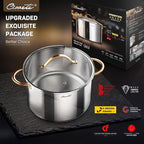 Ciwete Stock Pot 12 Quart, 18/10 Tri-Ply Stainless Steel Whole Clad Stock Pot - Image 3