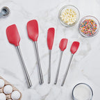 Tovolo Stainless Steel Handled Silicone Spatula Set of 5 Cayenne Red, - Image 2