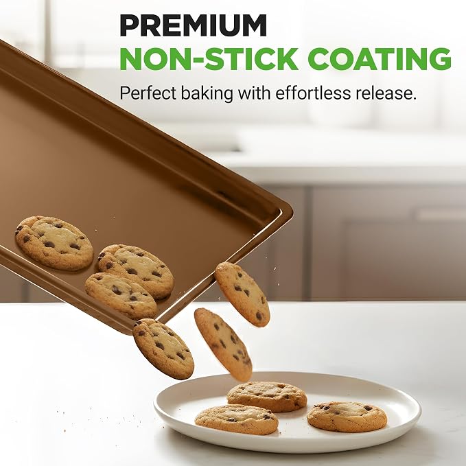NutriChef Nonstick Extra Large Baking Sheets – 22 x 16 Inch Mega Cookie Sheet - Image 2
