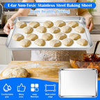 E-far Large Baking Sheet, 20”x14” Stainless Steel Cookie Sheet Pan - Image 5