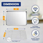 16 Inch Baking Sheet Pan with Rack Set, Joyfair Stainless Steel Toaster Oven - Image 2