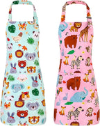 2 Pack Kids Apron, Cute Cooking Aprons, Waterproof Art Apron - Image 8