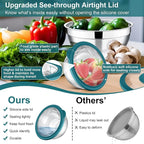 E-far Mixing Bowls Set of 5, Stainless Steel Salad Mixing Bowl - Image 2