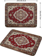 Giwawa Vintage Boho Dish Drying Mat Antique Tribal Rustic Red Floral Dish - Image 2