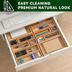 Bamboo Drawer Organizer 14 Pcs for Kitchen Multi-purpose Storage Dividers for - Image 8