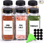 ComSaf Large Spice Jars, Empty Spice Containers and Square Spice Bottles by ComSaf
