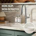 Vine Creations Clear Glass Soap Dispenser, 2 Pack Kitchen Soap Dispenser Set - Image 3