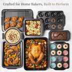 Kikcoin 25 PCS Stackable Baking Pans Set, Non-stick Bakeware Sets - Image 7