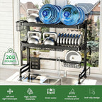 Over The Sink Dish Drying Rack, Adjustable 3 Tier Large Capacity Stainless - Image 4