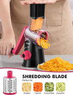 Geedel Rotary Cheese Grater, Kitchen Mandoline Vegetable Slicer - Image 4