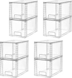 Vtopmart 8 Pack Large Stackable Storage Drawers, Easily Assemble by Vtopmart