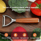 Premium Y Type 304 Stainless Steel Multifunctional Kitchen Peeler Real Wood - Image 5