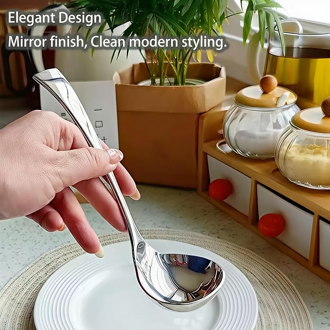 Comicfs Gravy Ladle, 18/10 Stainless Steel Soup Ladle, Small Soup Ladles - Image 2