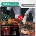 BBQ & Grill Gloves, Oven Gloves, 1472°F Silicone Oven Mitts Heat Resistant - Image 3
