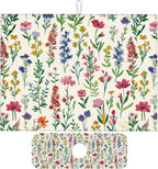 Watercolor Wildflower Dish Drying Mat by Unknown
