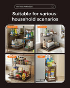Sevenblue 3 Pack Under Sink Organizer, Height Adjustable Storage Shelves - Image 8