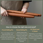 Muso Wood Sapele Wooden French Rolling Pin - Image 8