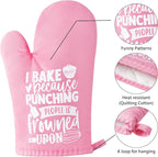 GROBRO7 6Pcs Cotton Oven Mitts Pot Holders Funny Women Resistant Hot Pads - Image 3