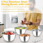 TeamFar Mixing Bowls, Stainless Steel Salad Serving Bowl - Image 6
