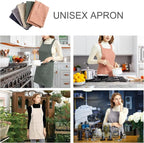 ELEZAY Aprons for Women with Pockets Plus Size Comfort Cross Back No Tie Cotton - Image 6