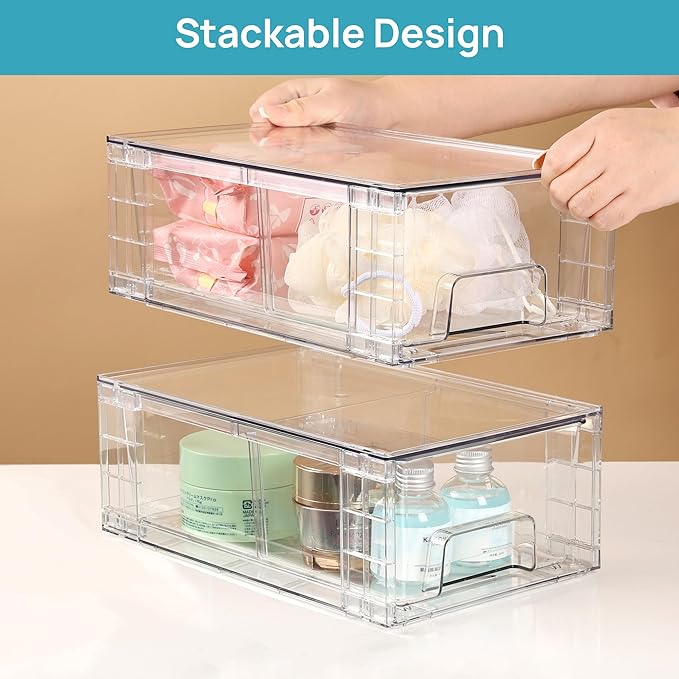 Vtopmart 4 Pack Stackable Storage Drawers, Easily Assemble - Image 6