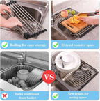 Seropy Roll Up Dish Drying Rack Over The Sink Drying Rack - Image 6