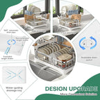 2 Tier Dish Drying Rack, Stainless Steel Dish Rack - Image 4