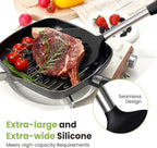 Large Cooking Utensils Set, Stainless Steel Handle Spatula Set, Heat Resistant - Image 3