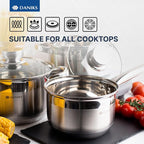 Daniks Standard 11-Piece Stainless Steel Cookware Set - Image 8