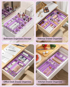 KEMETHY 25 PCS Plastic Drawer Organizers Set, 4 Sizes Vanity Organizer - Image 4