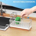 Cisily Sponge Holder for Kitchen Sink, Sink Caddy Organizer - Image 4