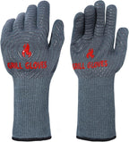 QUWIN BBQ Gloves, Oven Gloves 1472℉ Extreme Heat Resistant, Grilling Gloves by QUWIN