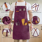 Aoomzoon Canvas Aprons for Men Chef Apron, Work Apron - 16oz Heavy Duty Cross - Image 3