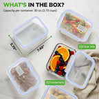 NutriChef 10 Piece Glass Food Storage Containers - Image 6
