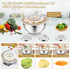 P&P CHEF Mixing Bowls with Lids Set of 3, Stainless Steel Mixing Bowl and - Image 3