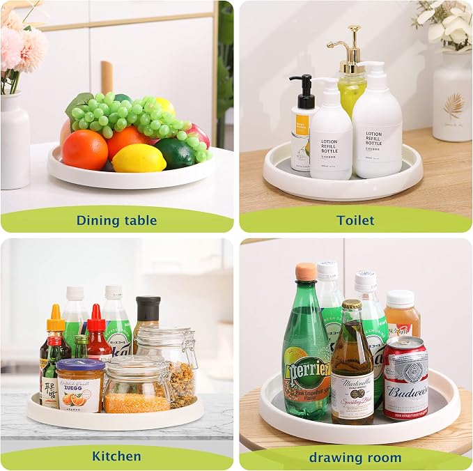 Lazy Susan Turntable, 12 Inch Non-Skid Lazy Susan Organizer - Image 7