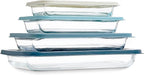 COOK WITH COLOR 8-Piece Deep Glass Baking Dish Set with Plastic Lids – by CookwithColor