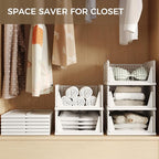 Pinkpum 6 Pack Closet Organizers Storage Bins, Stackable Plastic Drawer Basket - Image 3