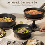 Astercook 19 Pcs Pots and Pans Set Non Stick, Non toxic Healthy Kitchen Cooking - Image 6