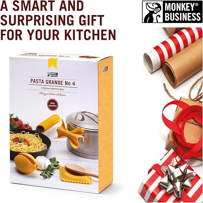 Monkey Business Silicone Kitchen Tools in Gift Box/ 4 Big Pasta shaped kitchen - Image 7