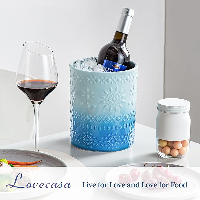 LOVECASA Extra Large Kitchen Utensil Holder, 7.2" Ceramic Farmhouse Utensil - Image 4