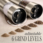 Electric Salt and Pepper Grinder Set Rechargeable – Stainless Steel Salt and - Image 4
