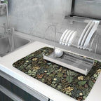 Black Green Botanical Dish Drying Mat - Image 5