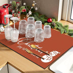 Findosom Christmas Dish Drying Mat, Hide Stain Drying Mat - Image 2