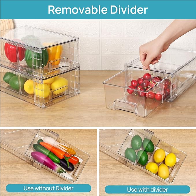 Vtopmart 6 Pack Stackable Storage Drawers, Easily Assemble Containers - Image 7