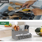 Suli Kitchen Utensils Holder, Wooden Utensil Organizer - Image 3