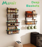 Mefirt 12 Inch Wide Narrow Over The Door Pantry Organizer, Pantry Organization - Image 3