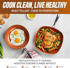 GOTHAM STEEL 20 Pc Ceramic Cookware Set, Copper Pots and Pans Set Non Stick - Image 3